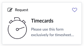 Timecards request tile