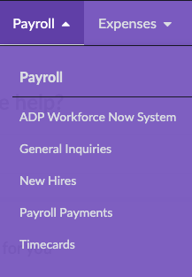 HelpLab Payroll dropdown