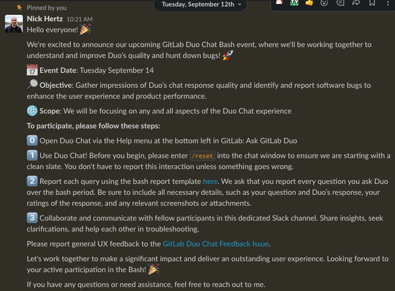 Example of a Slack Bash Guide