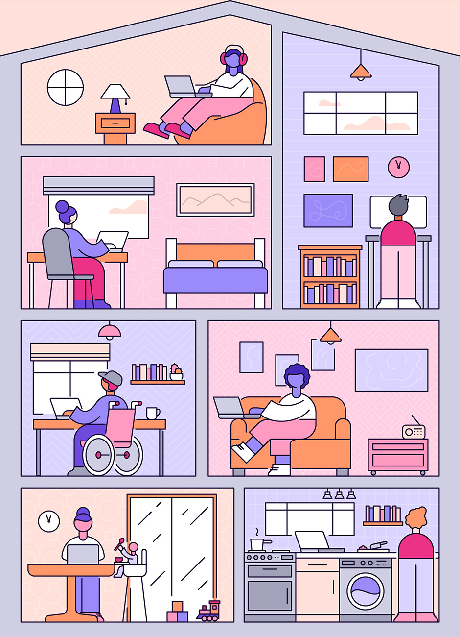 GitLab remote work environments illustration