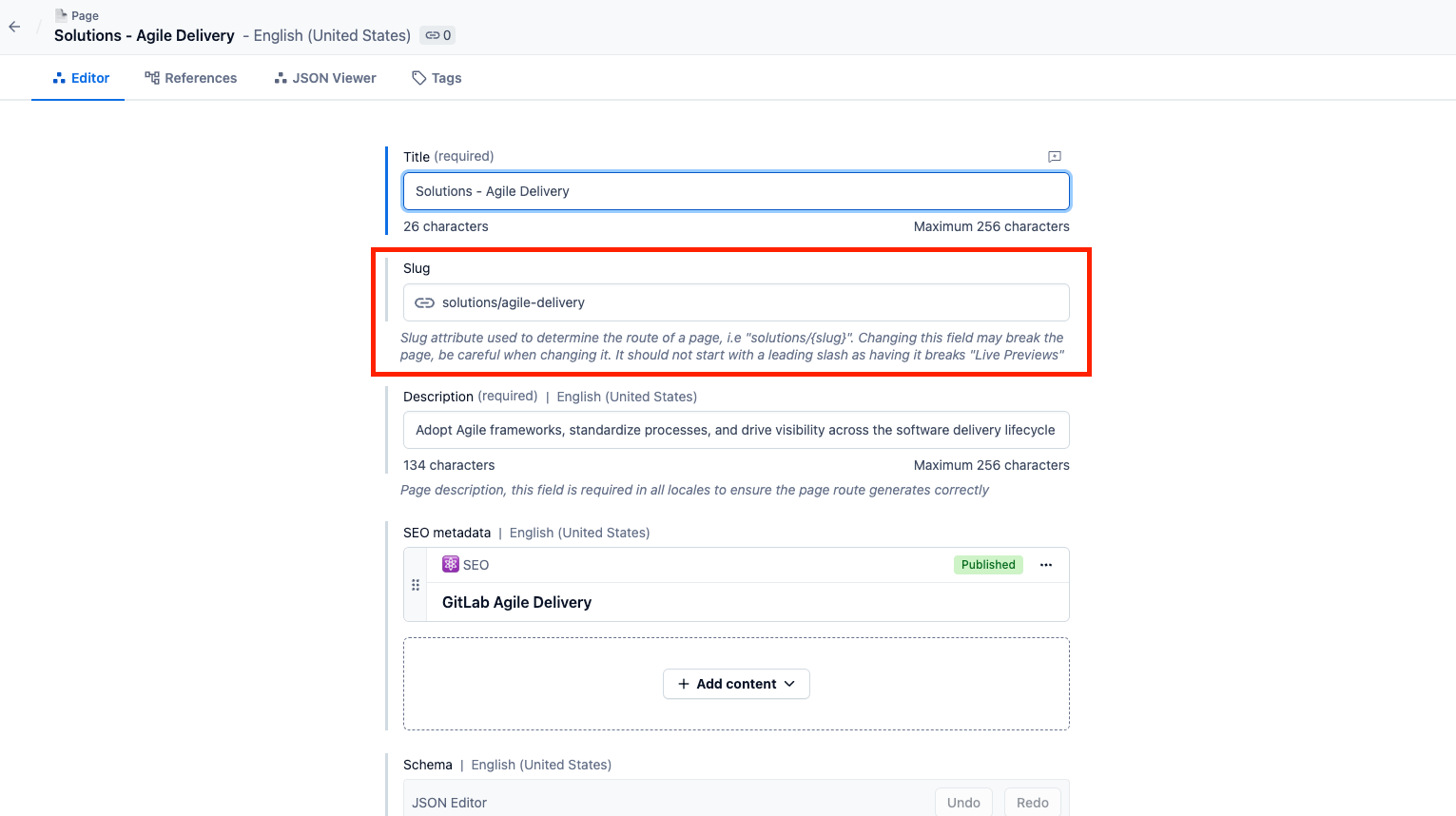 How to configure slug fields