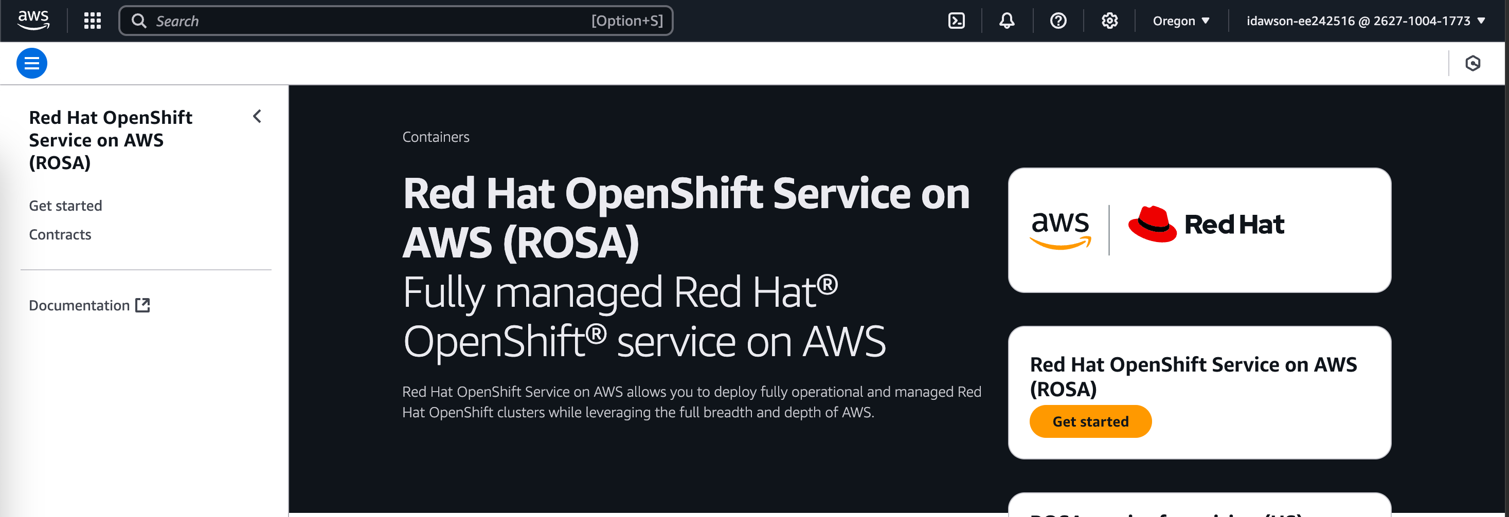 openshift-service-on-aws-landing-page