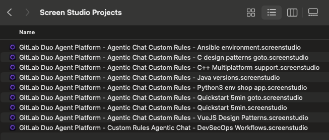Screen Studio projects on disk