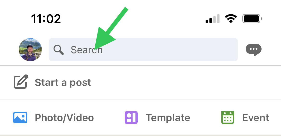 LinkedIn iOS app: Search bar