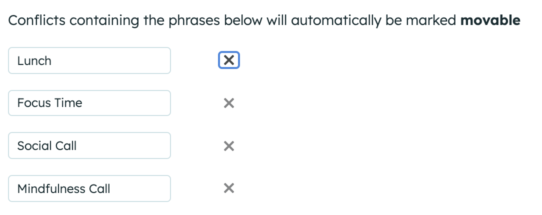 Scheduling conflicts