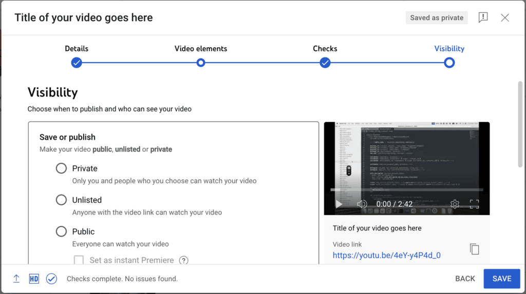 visibility screen