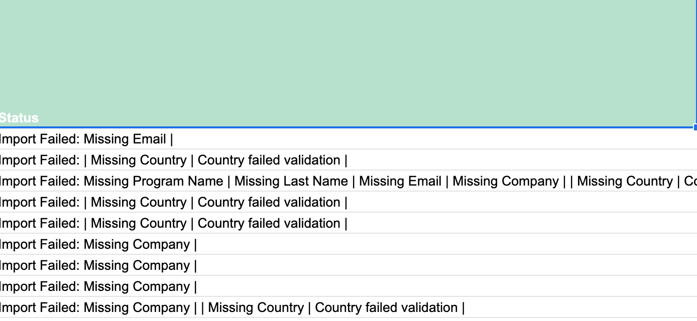 Report status column