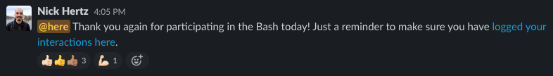 Example of a Slack Bash Reminder