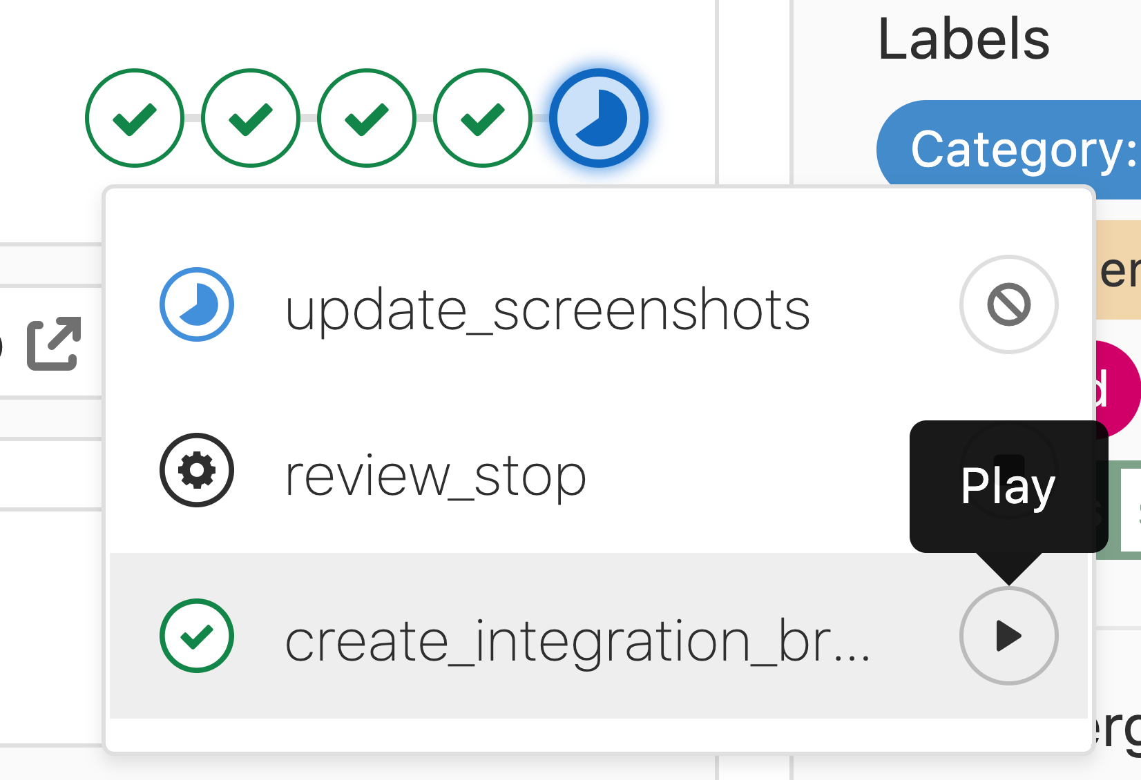 Create integration branch job