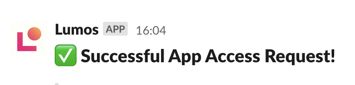 Message indicating successful app access request
