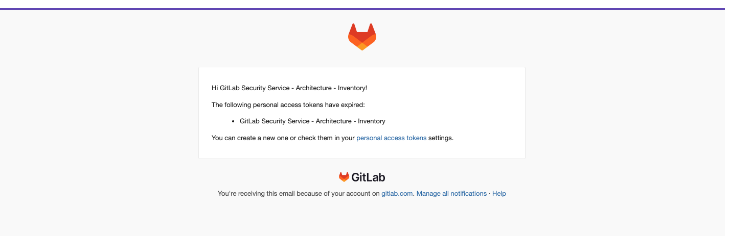 GitLab Security Service - Architecture - Inventory PAT Email