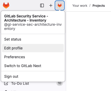 Service Account Edit Profile