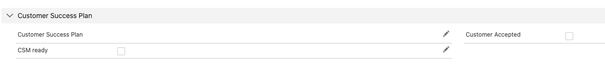Customer Success Plan Opportunity Fields
