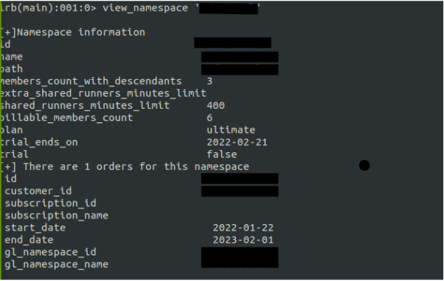 Namespace and order id