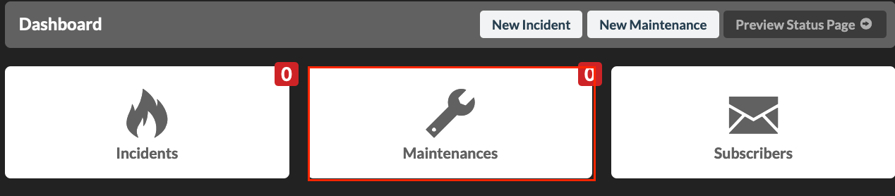 Maintenance Tab