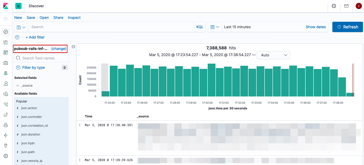 Changing search index