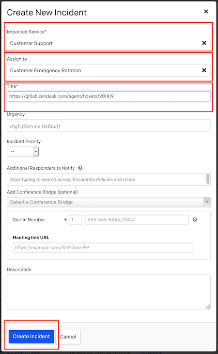 Manually triggering an emergency