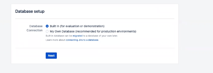 Jira Database setup