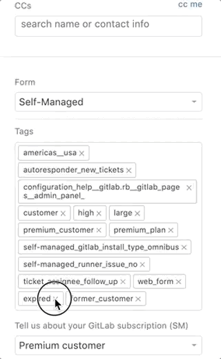 Updating tags in a ticket